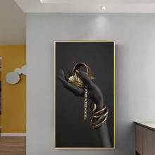 Black Hand With Golden Jewelry Canvas Paintings On The Wall Posters And Prints African Art Modern Pictures Home Wall Decoration 2024 - buy cheap