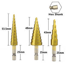 3pcs 3-12mm 4-12mm 4-20mm HSS Straight Groove Step Drill Bit Set Titanium Coated Wood Metal Hole Cutter Core Drill Bit Set 2024 - buy cheap