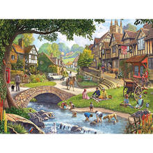 Full Square/Round Drill 5D DIY Town Landscape Diamond Painting "Summer Village" 3D Embroidery Cross Stitch 5D Home Decor 2024 - buy cheap