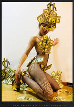 sexy singer dancer Show glasses Mask set Sexy Dollar cash costume Nightclub Money costumes stage wear 2024 - buy cheap