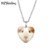 2016 New Guinea Pig Heart Necklace Guinea Pig Heart Pendant Glass Jewelry Fashion Heart Shaped Necklaces HZ3 2024 - купить недорого