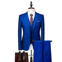 13 Colors To ChoosePure Color Men's Formal Suit Large Size 6XL Slim Fit Men Wedding Suits 2020 New Fashion Business Suit for Men 2024 - buy cheap