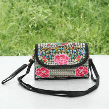 New coming small national shopping embroidery handbags!Hot multi floral prints women shoulder bags Nice multi-use hasp Carrier 2024 - buy cheap