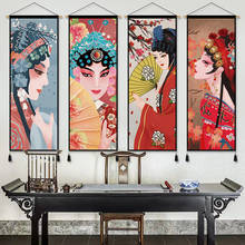 Chinese Style Huadan Canvas Painting Print Art Poster Wall Pictures Peking Opera Scroll Painting Hang Living Room Decor 2024 - buy cheap