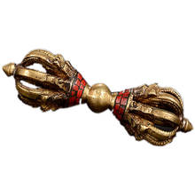 VajraTibet Tibetan Buddhism Bronze  Buddhist Ritual Tool Hand  DorjeTurquoise decoration metal handicraft 2024 - buy cheap