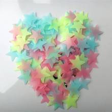 Adesivos luminosos de estrela para parede, adesivos com estrelas escuras que brilham no escuro, decalques para quartos de crianças e bebês, decoração de casa com 100 peças 2024 - compre barato