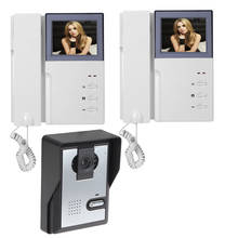 Домофон, 4,3-дюймовый TFT цветной проводной видеодомофон, система дверного звонка для дома, ИК Ночное Видение, наружная камера, водонепроницаемая 2024 - купить недорого