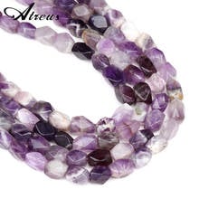 Atreus 10x14mm Purple Crystal Beads Irregular Faceted Square Natural Stone Beads For Jewelry Making Beaded Material Supplies 2024 - buy cheap