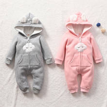 Newborn Overall Infant Baby Girl Winter Warm Thick Romper Jumpsuit Hooded Coats Outfits 0-24m Baby Clothes Tenue Noel Bebe Fille 2024 - buy cheap