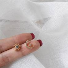 Luxury Small Sun Moon Stars Stud Earrings Gold Alloy Rhinestone Earrings for Women Girl Statement Cocktail Party Charm Jewelry 2024 - buy cheap