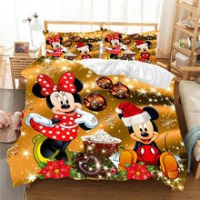 Conjunto de cama do mickey e minnie com edredon, roupa de cama para presente das crianças em tamanho king 2024 - compre barato