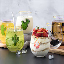 Creative Egg Wine Glass Flamingo Cactus Glass Cup Transparent Fruit Juice Beer Cup Kitchen Office Milk Coffee Mug Drinking Glass 2024 - buy cheap