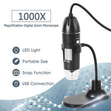 Microscopio Digital con cámara USB de 1000X, lupa de escritorio de mano, cámara de 0.3MP, lupa de 8 luces LED 2024 - compra barato