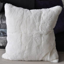 Rabbit Fur Pillow Cover  Real Fur Cushion Cover For Sofa  Pillowcase Decorative Fur Pillows New Thanksgiving Gift 2024 - buy cheap