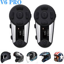 Intercomunicador V6 Plus Pro OLED para casco de motocicleta, impermeable, con Bluetooth, 6 conductores, 1200M, Radio FM, 2 piezas 2024 - compra barato