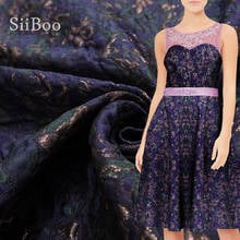 Tela brocada de jacquard de estilo americano, tejido púrpura con 3D floral en relieve, para abrigo de vestido, tejido jacquard, tejido de jacquard, stoffen SP4796 2024 - compra barato