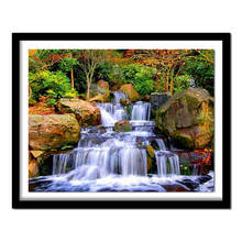 DIY Diamond Painting Cross Stitch waterfall Diamond  crystal Diamond Embroidery landscape Pattern Rhinestones painting 2024 - buy cheap