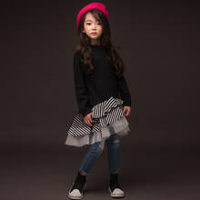 New Autumn Baby Girls Dress Long Sleeved Children's Stripe Dress Cotton Ruffles Patchwork Kids Fashion Dress,#3124 2024 - buy cheap