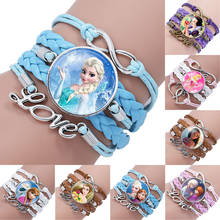 Disney princess new styles children cartoon bracelet Frozen Elsa lovely girl gift clothing accessories bangle kids toys gifts 2024 - buy cheap