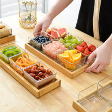 Plato de fruta seca dividido de vidrio Simple para sala de estar, bandeja creativa para aperitivos, caja de almacenamiento para el hogar 2024 - compra barato