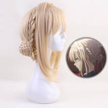 Anime Violet Evergarden Anime Cosplay Wig Women Synthetic Hair Blonde Heat Resistant Costume Party Braided Wigs + Wig Cap 2024 - buy cheap