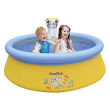 Piscina inflable redonda para niños, CASA INFANTIL plegable, bañera de baño para bebés, juguete de agua con aspersor deslizante 2024 - compra barato