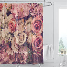 Rosa vermelha cortina de chuveiro banheiro banheiro chuveiro partição à prova dmilágua mofo banheira romântica decoração presente dos namorados 2024 - compre barato