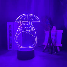 Lámpara Led de noche con paraguas para niños y niñas, luz de ilusión 3d con diseño de Anime, My nebown Totoro, para dormitorio, regalo de cumpleaños 2024 - compra barato