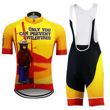 Conjunto de ropa de ciclismo para hombre, Jersey de triatlón, pantalones cortos de manga corta y babero, almohadilla de Gel 9D, ropa de ciclismo de montaña 2024 - compra barato