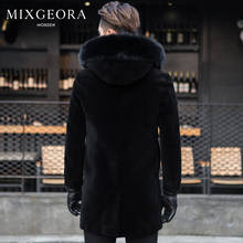 Winter Coat Men Fashion Thick Warm Real Fur Coat Large Fox Fur Hooded Clothes 2020 Long Sheep Shearling Jacket Hiver 006 2024 - buy cheap