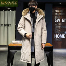 New Brand Men's 2021 Down Jacket Largr Fur Hooded Clothes Streetwear Duck Down Coat Long Casaco Warm Jackets Hiver YYS895 2024 - buy cheap