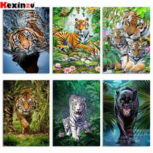 KEXINZU Animal Tiger Diamond Painting DIY 5D Full Square Diamond Embroidery Rhinestones Pack Mosaic Kits Home Decor Craft Gift Y 2024 - buy cheap