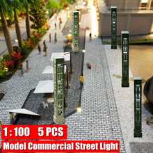 5Pcs 1:100 Model Garden Light HO Scale 58mm/2.3inch Lamppost LED Street Lamp Lighting Single Head Layout Landscape Building Kits 2024 - buy cheap