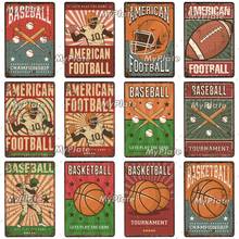 Sports Metal Sign Vintage Plaque Tin Sign Wall Decor For Home Bar Pub Club Plate Crafts Art Poster Gift Football Drop shipping 2024 - buy cheap