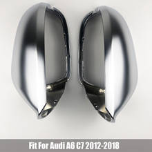 Cubierta de espejo retrovisor de coche, accesorios de protección, tapa cromada mate, para Audi A6, C7, S6, 2012, 2018 2024 - compra barato