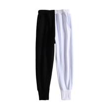 Мужские весенне-осенние черные и белые лоскутные штаны в стиле хип-хоп, мужские спортивные штаны размера плюс, повседневные джоггеры 2024 - купить недорого