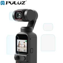 Protetor de lente de vidro temperado puluz 9h 2.5d + película de tela para dji osmo pocket 2 câmeras gimbal 2024 - compre barato