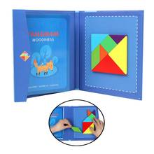Quente montessori 3d tangram magnético quebra-cabeças jogo iq livro cérebro teaser educação crianças brinquedo pensando jogo de treinamento 2024 - compre barato