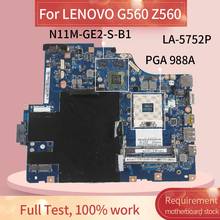 71FR1938117 Laptop motherboard For LENOVO G560 Z560 Notebook Mainboard LA-5752P PGA 988A HM55 N11M-GE2-S-B1 2024 - buy cheap