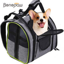 Benpaw mochila de segurança para cachorro, bolsa de transporte respirável e resistente, dobrável e leve, com clipe de segurança para viagem 2024 - compre barato