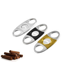 1Pcs Cigar Accessories Double Blades Household Merchandises Silver Stainless Steel Pocket Cigar Cutter Knife Gadgets DoubleEdged 2024 - buy cheap