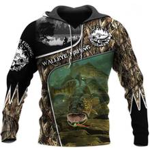 Sudadera con capucha de camuflaje 3D para hombre y mujer, ropa de pesca con estampado de animales, estilo Harajuku, chaqueta informal, KJ012 2024 - compra barato