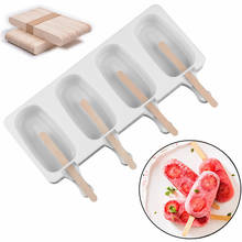 Silicone Ice Cream Mould Household Homemade DIY Ice-lolly Bar Freezer Mold Maker with Wooden Stick 2024 - buy cheap