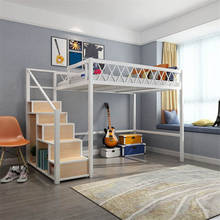 Litera de Metal para dormitorio de estudiantes, cama individual y moderna con marco resistente para ahorrar espacio, barandilla de Metal para escaleras, tamaño doble 2024 - compra barato