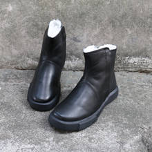 Botas de nieve negras para mujer, botines de piel auténtica, 100%, calzado de invierno, 2019 2024 - compra barato
