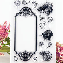 Hot selling Flower frame transparent clear stamp / silicone seal roller stamp DIY scrapbook album / card production 2024 - buy cheap