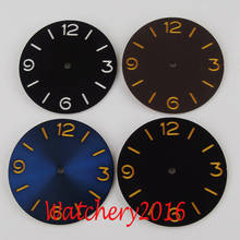 New 38.5mm Black Blue Coffee Sterile Manual Sandwich Watch Dial Luminous Markers Fit 6497 Hand-Winding Movement Watch face parts 2024 - buy cheap