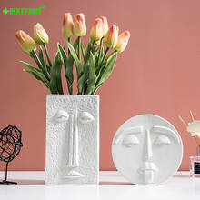 Character Face Ceramic Vase Portrait Tongue Sculpture Crafts Desktop Flower Arrangement Container Home Decorations Accessories 2024 - buy cheap