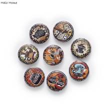 50pcs Indian color Retro Printing Round Wood buttons Sewing Scrapbook Clothing Gifts Crafts Handwork Accessories 15mm 2024 - buy cheap