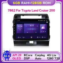 6G+128G QLED 4G Carplay Android 10 Car Radio Player for Toyota Land Cruiser Land cruiser LC200 2007-2015 VXR GXR Multimedia GPS 2024 - buy cheap